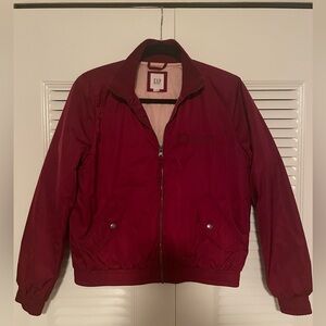 GAP Women’s Burgundy Bomber Jacket, Size Small